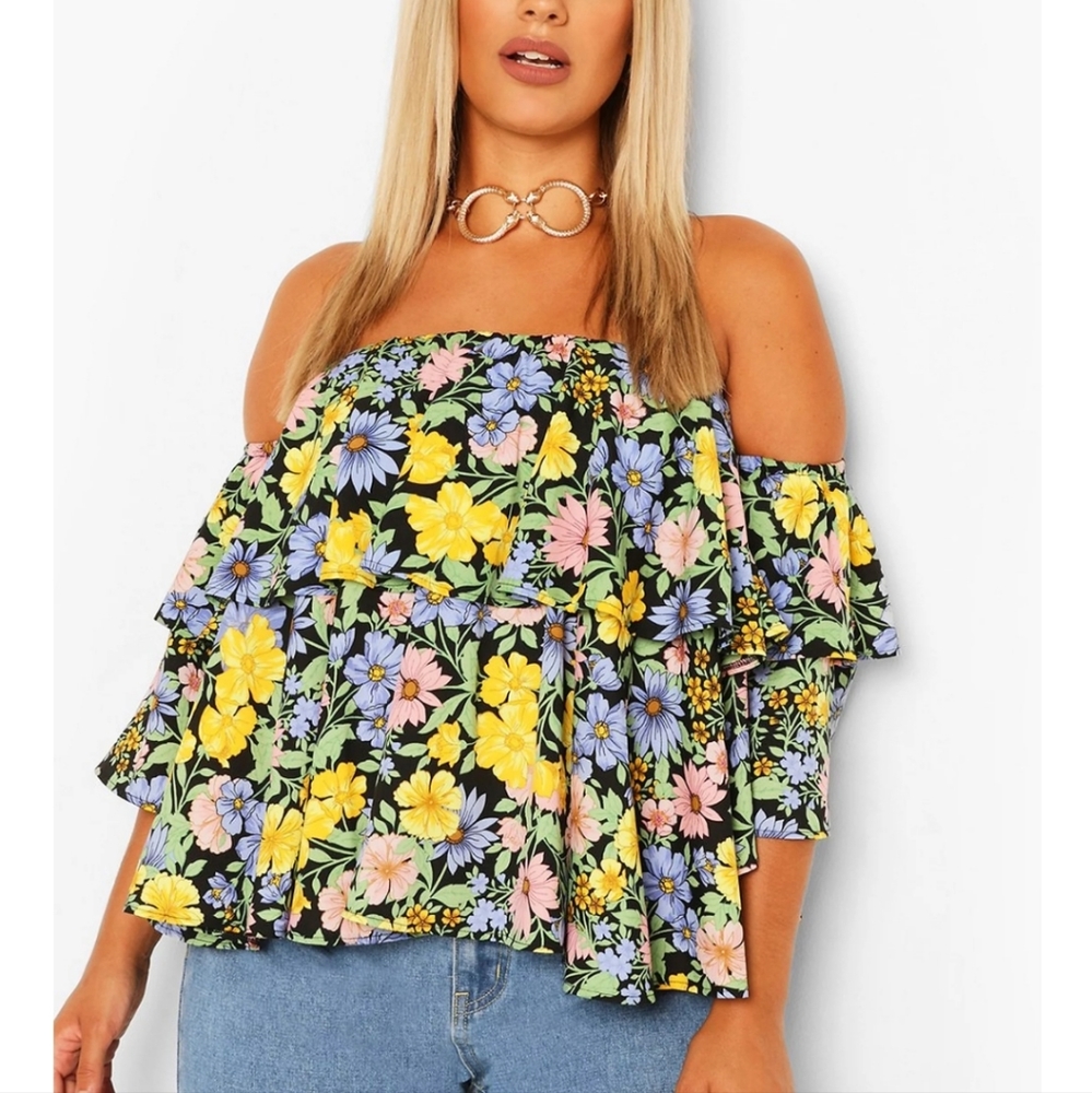 Plus Size Floral Blouse